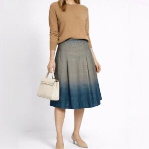 Vince Ombre Linen Blend A-Line Pleated Skirt – Size 6💛